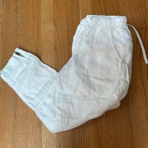 White linen pants
